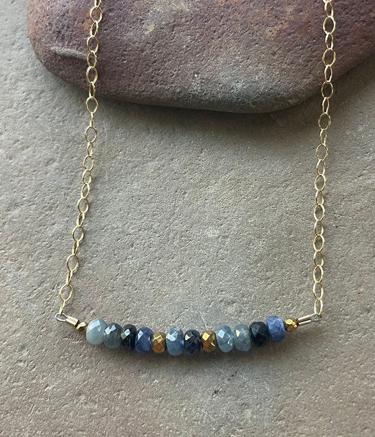 Sapphire Bar Necklace