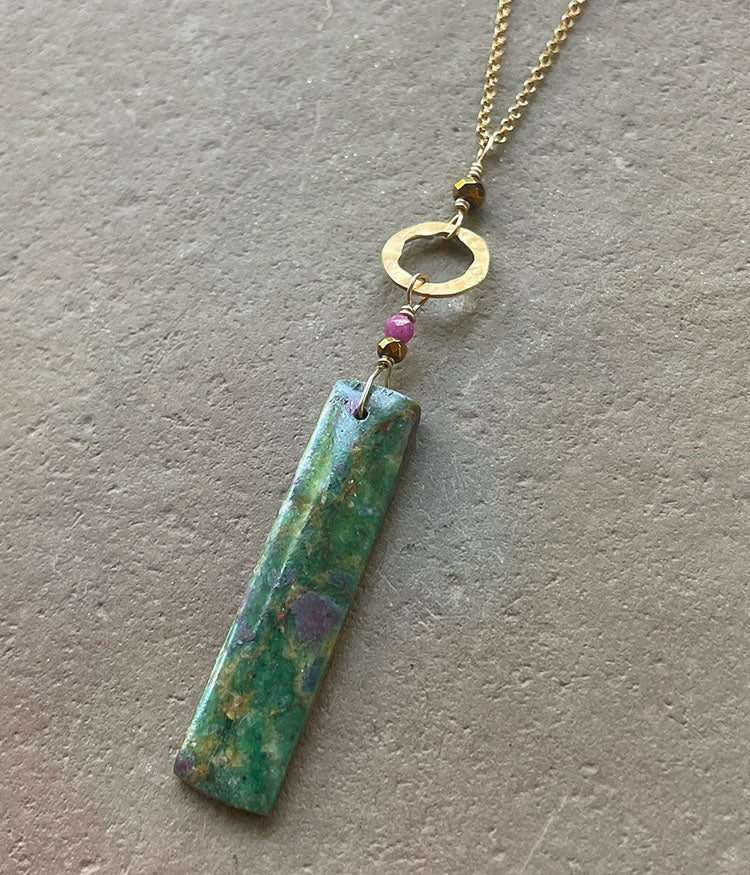 Fuchsite Circle Necklace