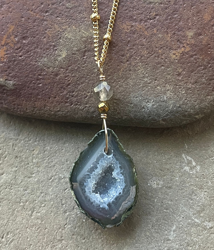 Crystal Ball Geode Necklace