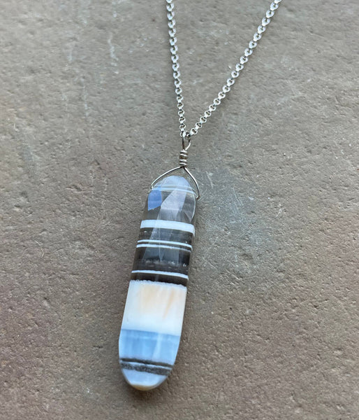 Simple Banded Opal Necklace