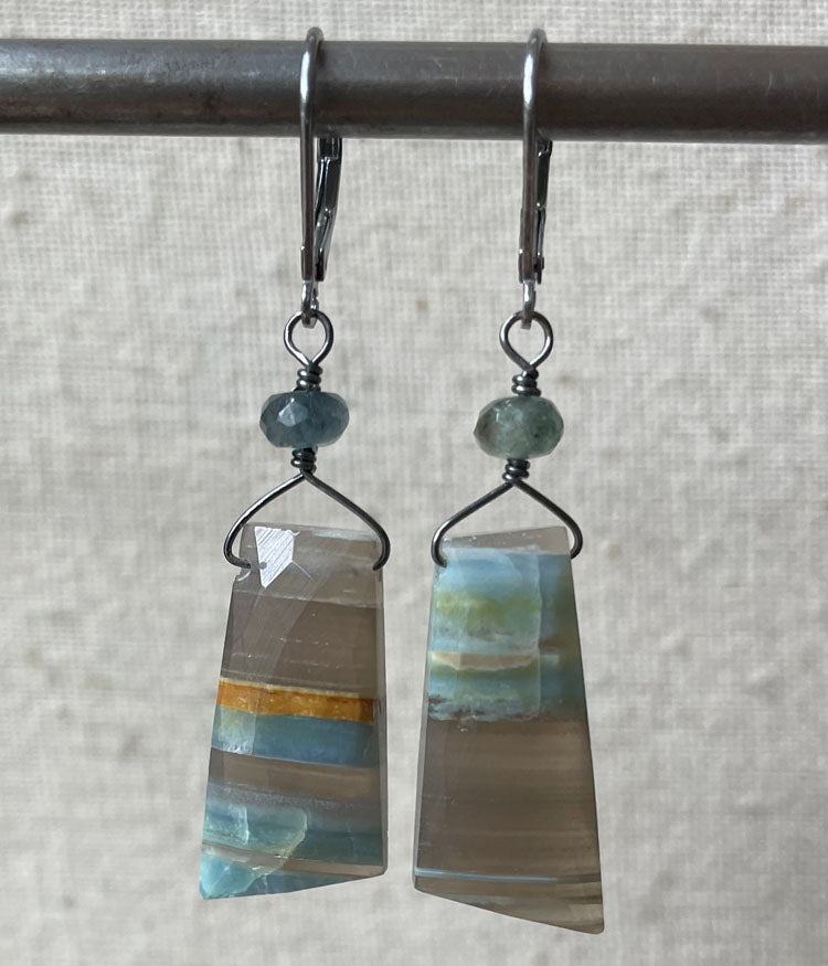 Banded Opal Earrings