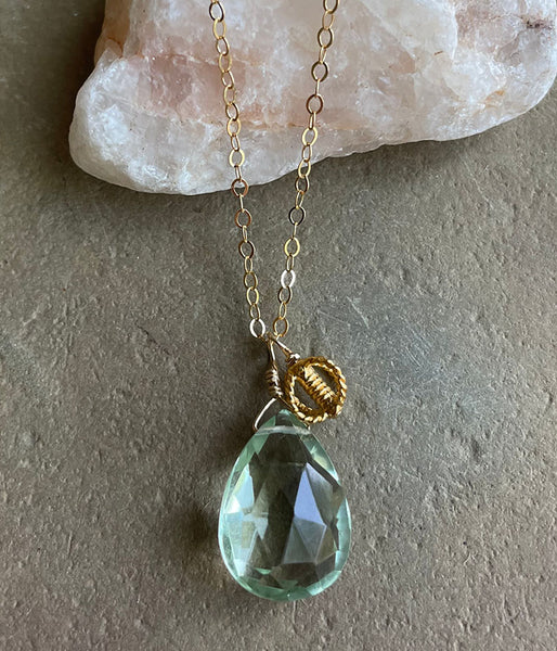 joy-50 Green Amethyst Sidecar Necklace
