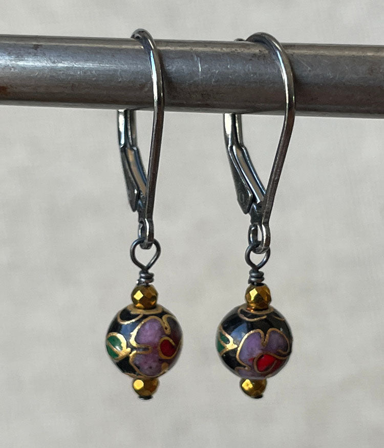 Vintage Cloisonné Earrings