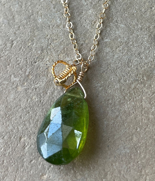 Vesuvianite Sidecar Necklace