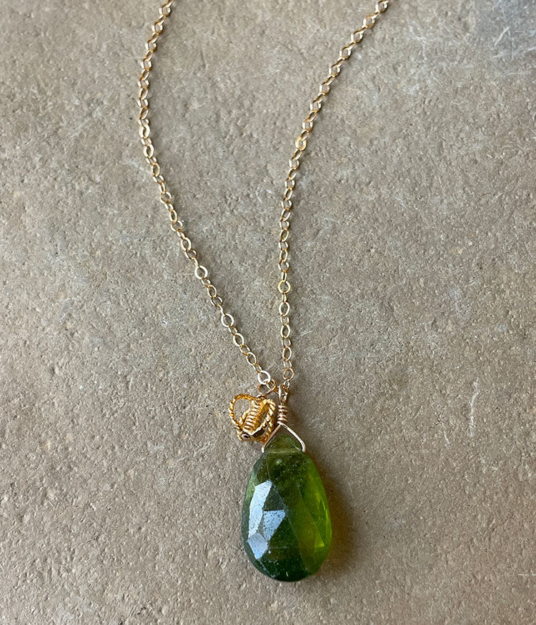 Vesuvianite Sidecar Necklace