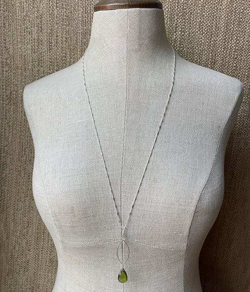 Long Vesuvianite Petal Necklace
