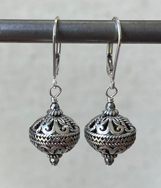 ve-stl-176 Sterling Silver Lattice Earrings