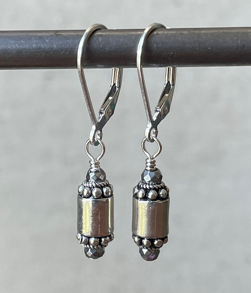 vc-stl-180 Sterling Silver Barrel Earrings