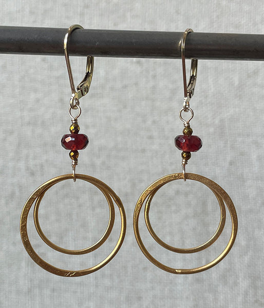 vh-ref-1 Double Circle Garnet Earrings
