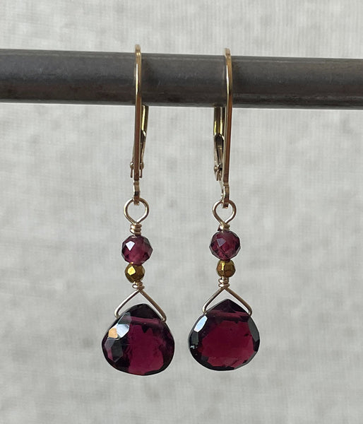 vg-ref-9 Faceted Reflection Garnet Earrings