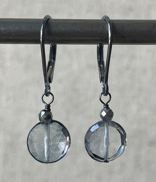 vb-ref-25 Blue Quartz Faceted Earrings