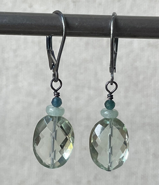 ve-ref-49 Green Amethyst Reflection Earrings