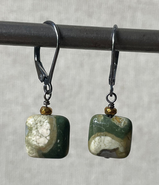 vb-ref-47 Rhyolite Square Earrings