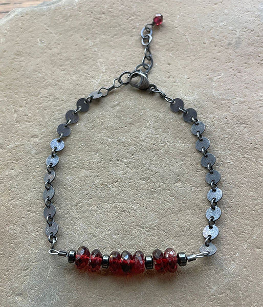 ref-brac-14 Mirrored Garnet Bracelet