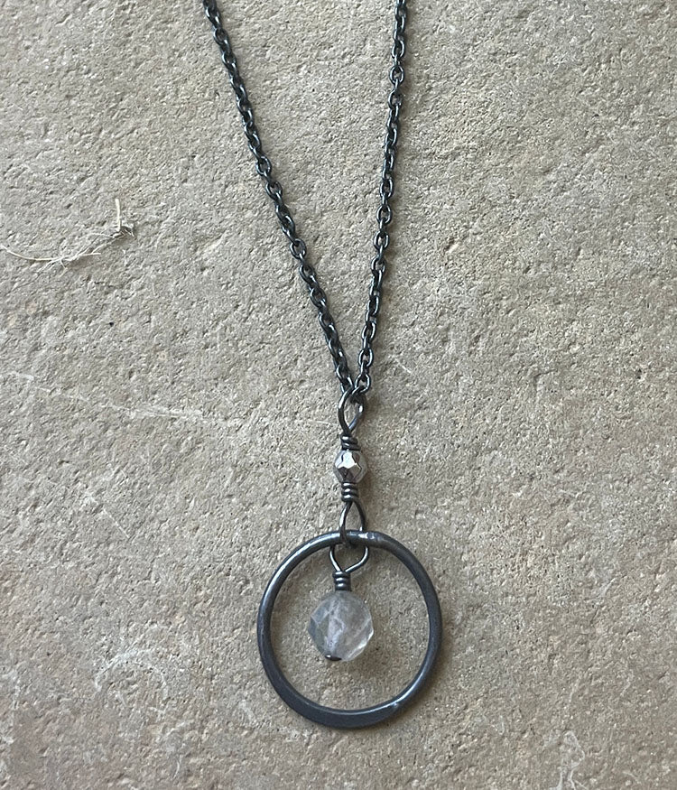Labradorite Circle Necklace