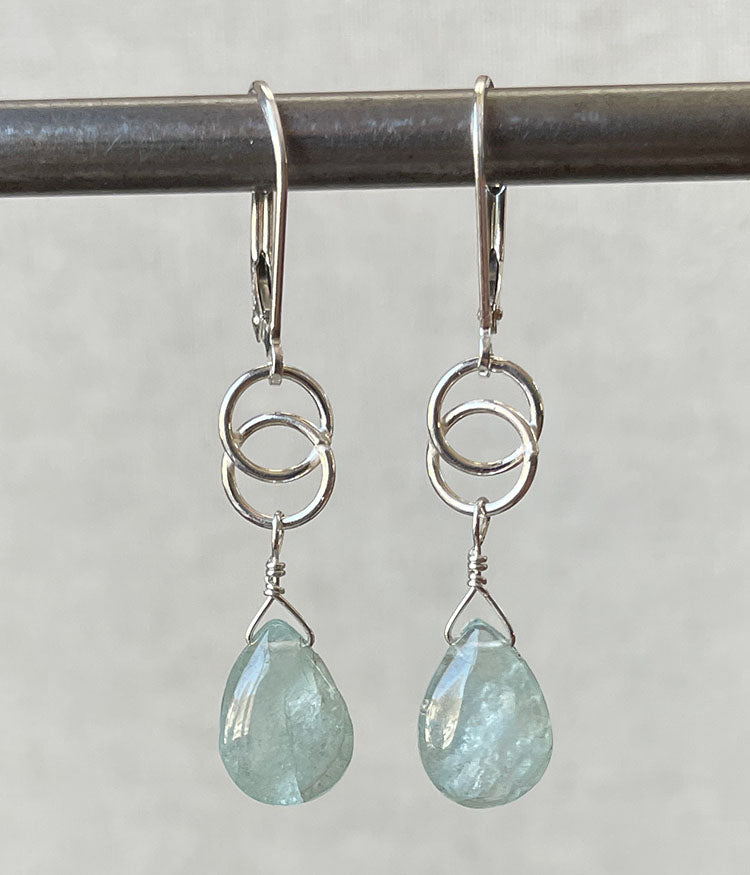 Aquamarine Infinity Earrings