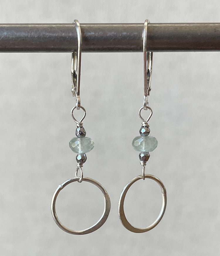 Aquamarine Circle Earrings