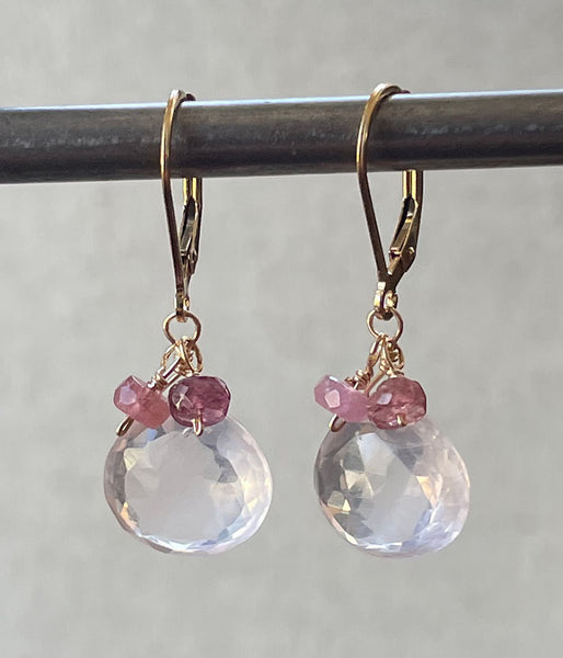 vf-laby-16 Whisper Rose Quartz Earrings