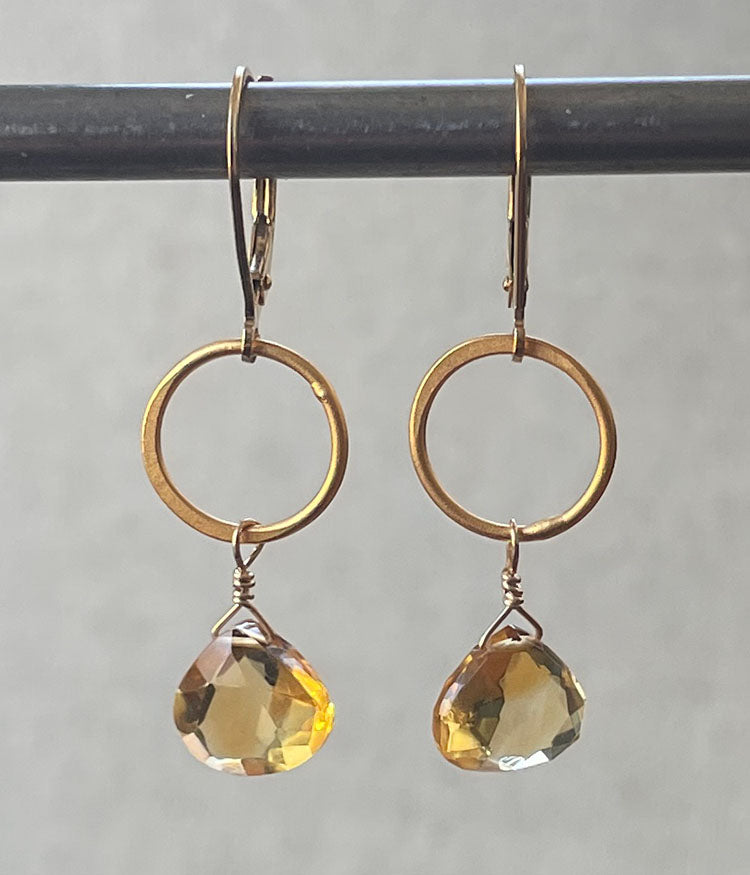 Citrine Labyrinth Drop Earrings
