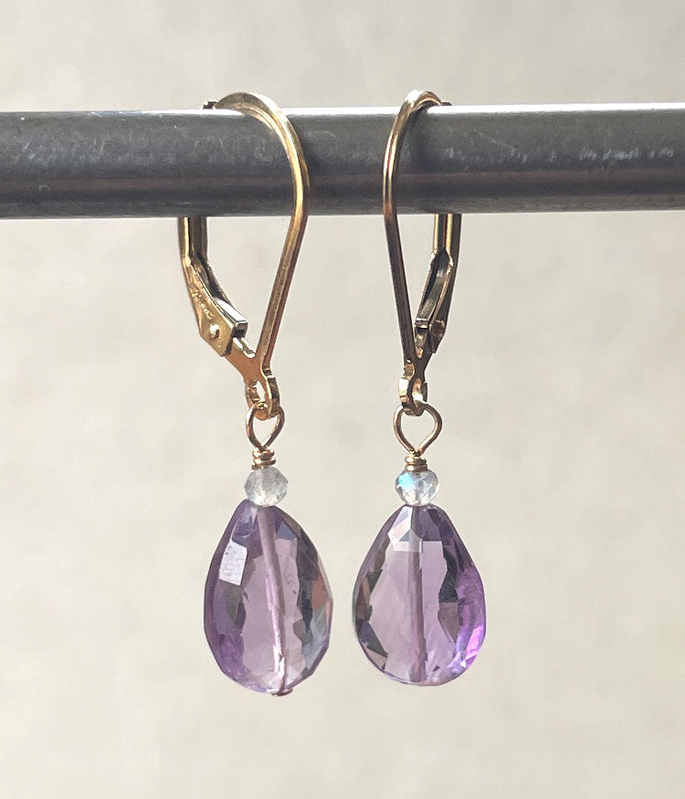 Amethyst Teardrop Earrings