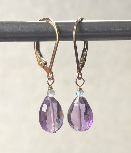 vc-laby-62 Amethyst Teardrop Earrings