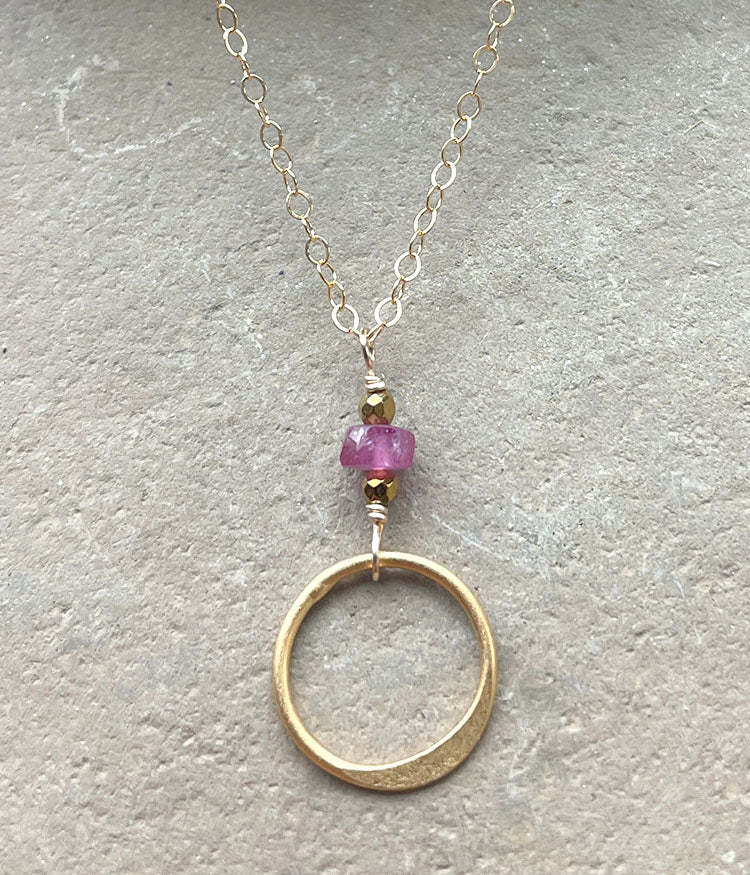 Ruby Circle Necklace