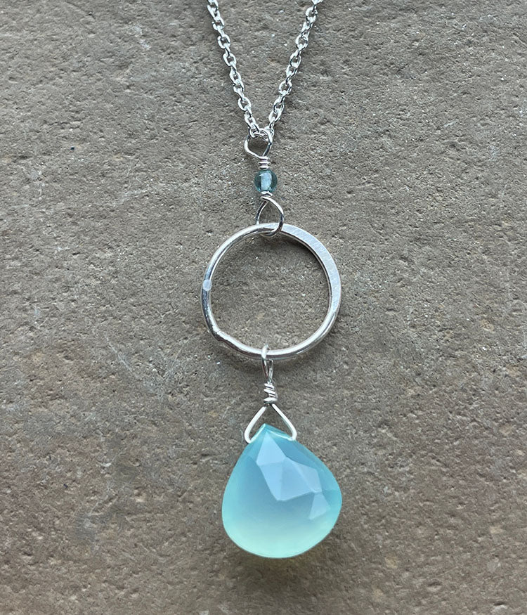 Chalcedony Labyrinth Necklace