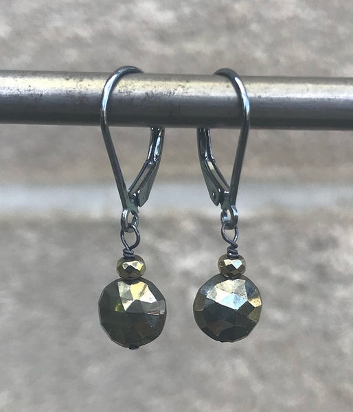 Simple Round Pyrite Earrings