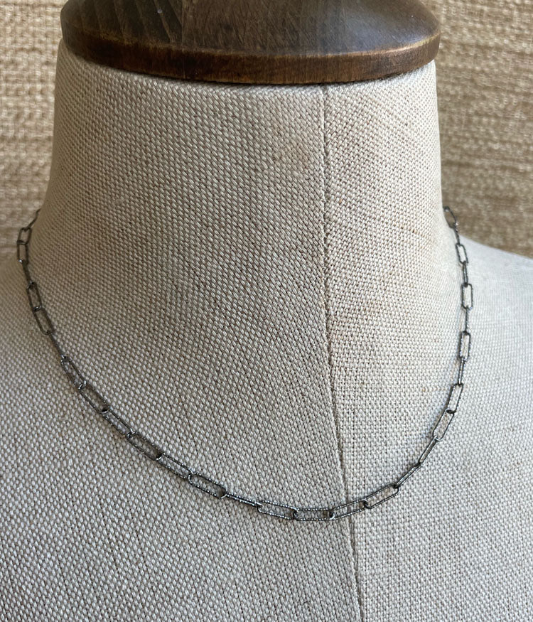 Sparkle Paper Clip Chain Necklace