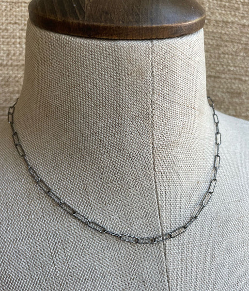 Sparkle Paper Clip Chain Necklace