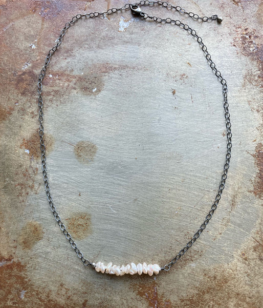 Keishi Pearl Bar Necklace