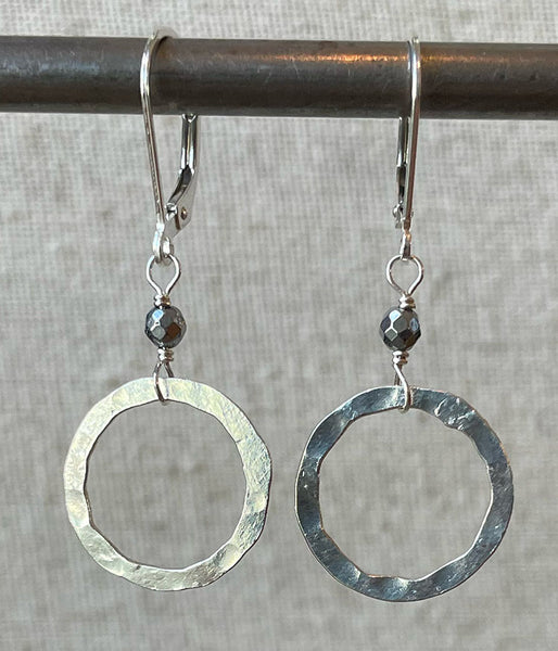 ve-stl-169 Hammered Fine Silver Earrings