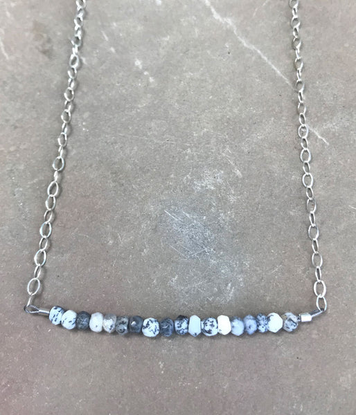 Dendritic Opal Bar Necklace