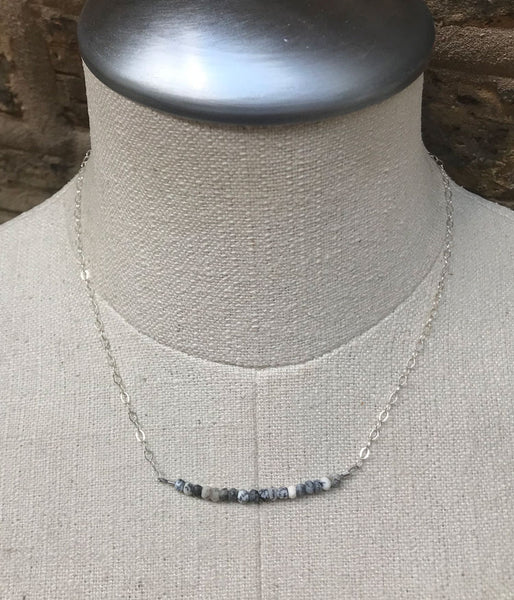 Dendritic Opal Bar Necklace