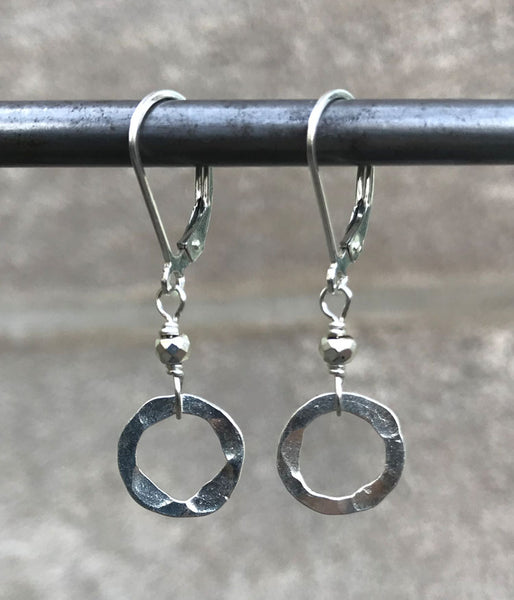 vc-stl-161 Thai Hammered Sterling Circle Earrings