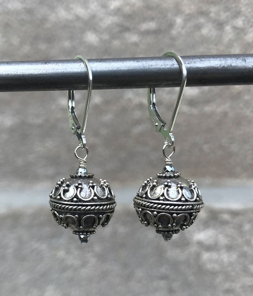 vg-stl-166 Intricate Sterling Silver Earrings