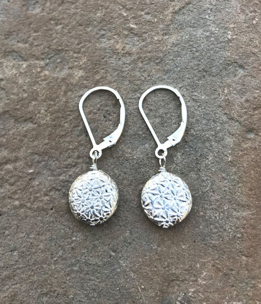 Textured Fine Silver Earrings