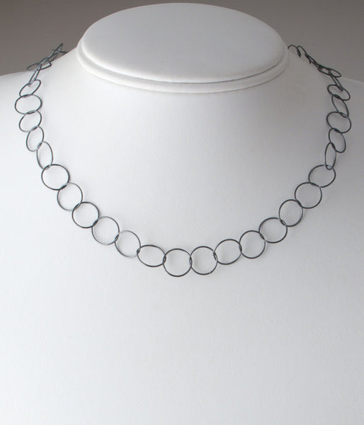 20" Fine Circles (oxidized sterling silver)