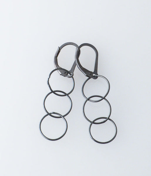 Fine Circles Earrings (oxidized sterling silver)