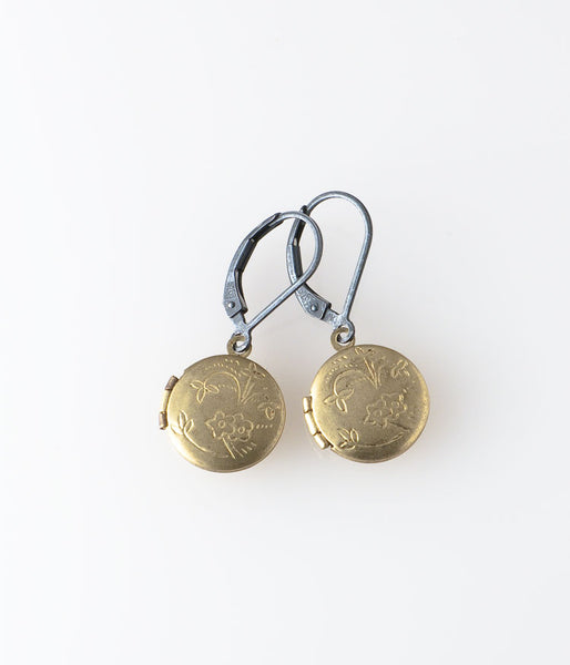 Round Locket Earrings