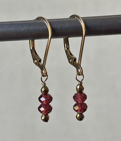 Petite Garnet Stack Earrings