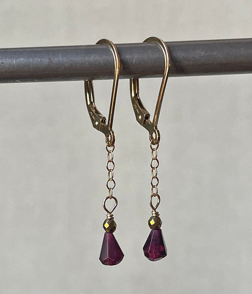 Garnet Chain Earrings