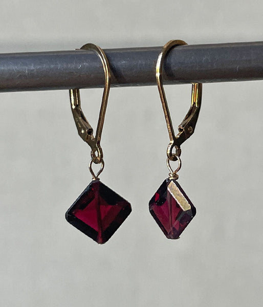 Faceted Garnet  Earrings