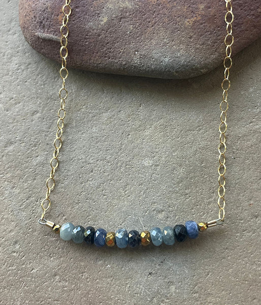Sapphire Bar Necklace