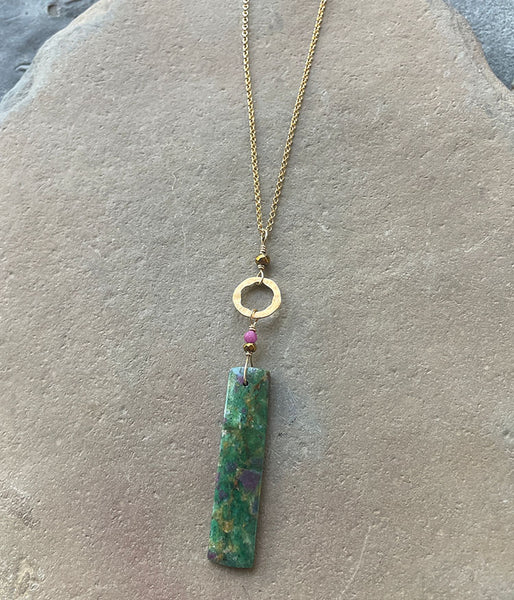 Fuchsite Circle Necklace