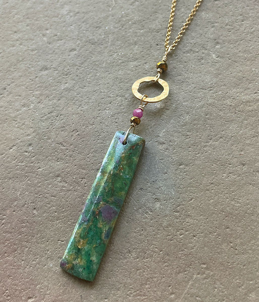 Fuchsite Circle Necklace