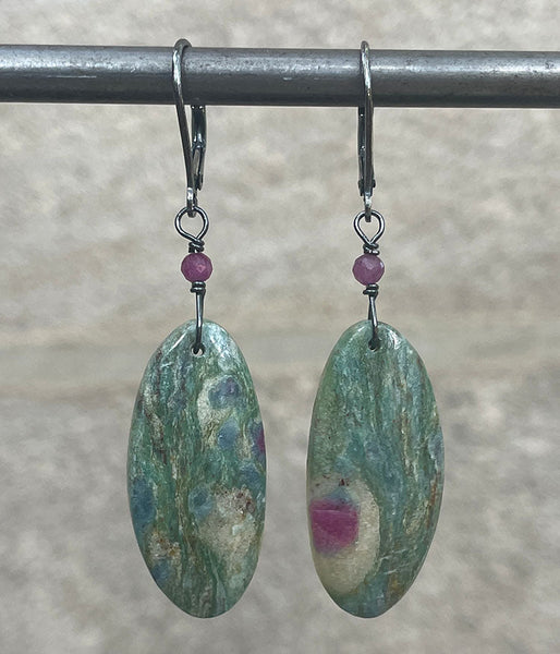 Asymmetrical Fuchsite Earrings