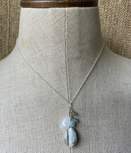 Banded Opal Cluster Necklace
