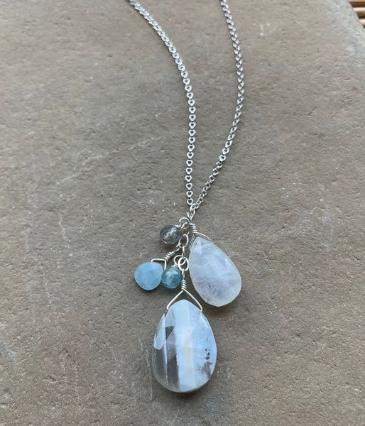 Banded Opal Cluster Necklace