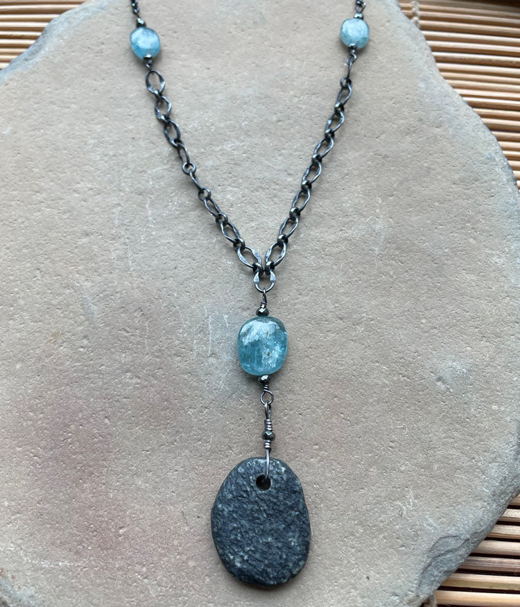 Aqua Kyanite Zen Necklace